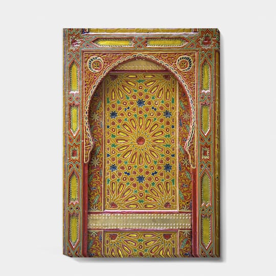 Designart - Moroccan Entrance Door in Fez - Vintage Premium Canvas Wall Art